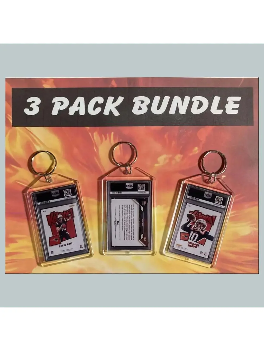 3719B Drake Maye Custom Hand Made Novelty Keychains Bundle - Makes A Great Gift